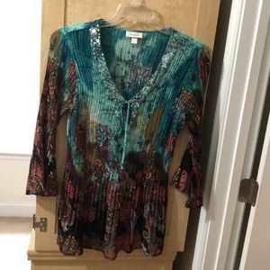 Blouse - sheer with flair sleeves